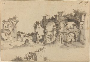 The Baths of Caracalla, Rome by Willem van Nieuwlandt II