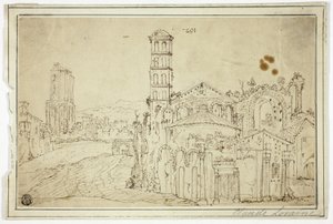 View in Rome: Torre della Melisa, Ruins of Early Christian Church by Willem van Nieuwlandt II