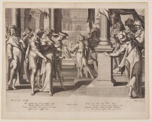 Susanna Before Daniel, plate 3 from Thrones of Justice by Willem van Swanenburgh
