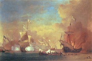 Barbary Pirates Attacking A Spanish Ship