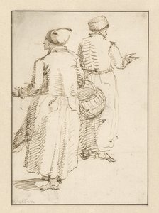 Man and Woman in Peasant Clothing, Seen from the Back by Willem van de Velde (I)