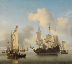 Ships at Anchor on the Coast by Willem van de Velde (II)