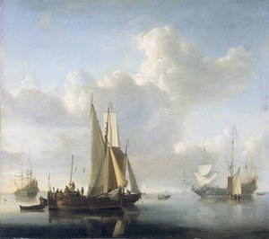 Ships before the Coast by Willem van de Velde (II)
