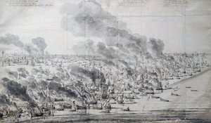 Robert Holmes setting the Dutch Fleet on fire at Terschelling by Willem van de Velde the Elder
