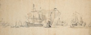 A council of war in the Dutch fleet, May 1665?, c.1665 by Willem van de Velde the Younger