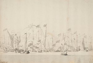 River Pageant on the Y at Amsterdam in Honour of the Prince of Orange by Willem van de Velde the Younger