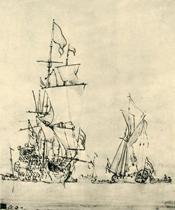 Ships at Sea by Willem van de Velde the Younger