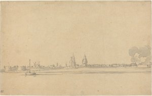 View of a Dutch Town (Delft?) by Willem van de Velde the Younger