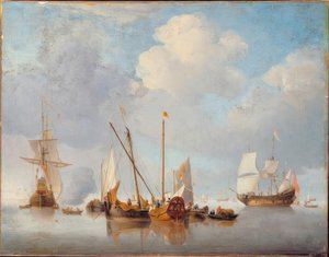 After W. v. d. Velde the Younger, A Calm by Willem van de Velde the Younger