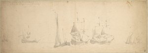 Dutch Ships in a Sea, 28 May-7 June 1665 by Willem van de the Elder Velde