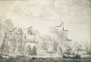 The Battle of The Sound, 29 October - 8 November 1658 by Willem van de the Elder Velde