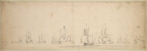The Dutch Fleet Before the Battle of Lowestoft, May-June 1665 by Willem van de the Elder Velde