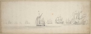The Dutch Fleet on Its Way to the Scottish Coast by Willem van de the Elder Velde