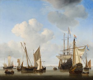 Ships in the Roads by Willem van de Velde the Younger