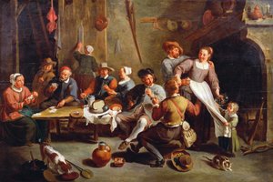 Interior of an Inn with Card Players by Willem van the Elder Herp