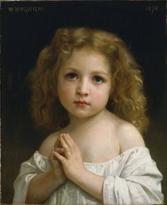 Portrait of a Little Girl with Hands Joined in Prayer