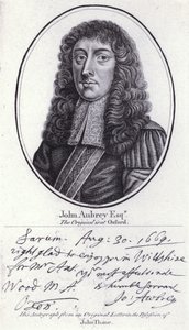 John Aubrey, English antiquary, natural philosopher and author by William (after) Faithorne