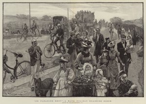 "On Pleasure Bent", a Bank Holiday Roadside Scene by William (after) Hatherell