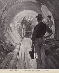 The Channel Tunnel - The Experimental Boring by William (after) Hatherell