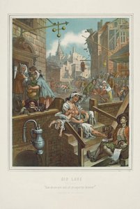 Chromolithograph of William Hogarth’s Gin Lane