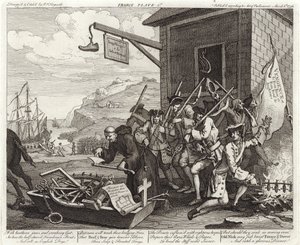 The Invasion - France - Plate 1 by William (after) Hogarth