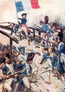 Seizing a Flag, He himself Led his Men Across the Bridge