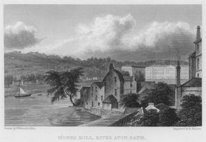 Monks Mill, River Avon, Bath by William (after) Westall