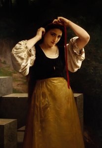 The Red Ribbon by William Adolphe Bouguereau
