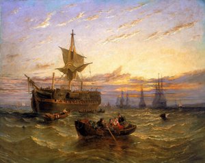 British East India trading ship on the Thames