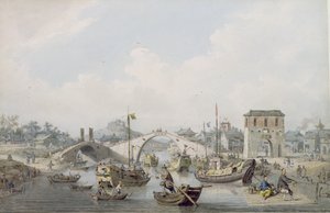 Boats on the River at Suchow, China by William Alexander