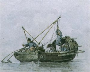 Chinese Fishermen in a Junk by William Alexander