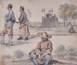 Chinese Figures (One an Archer) by William Alexander