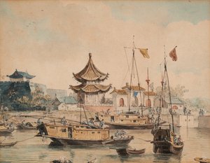 Chinese Scene (Temple and Shinsan) by William Alexander