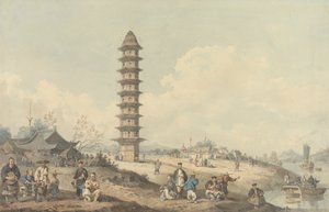 City of Lin Tsin, Shantung, with a View of the Grand Canal by William Alexander