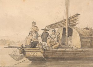 Fisherpeople on a Junk by William Alexander