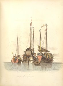 Three vessels lying at anchor by William Alexander
