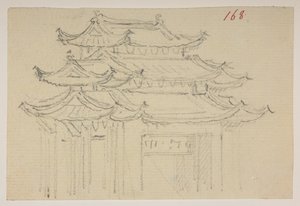 168 Temples, from an Album of 372 drawings of landscapes, coastlines, costumes and everyday life made during Lord Macartney