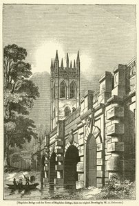 Magdalen Bridge and the Tower of Magdalen College by William Alfred Delamotte