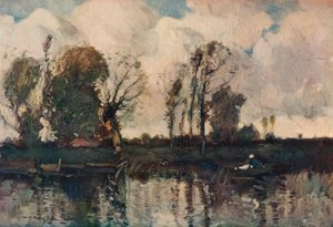 The Banks of the Loir, c. 1900 by William Alfred Gibson