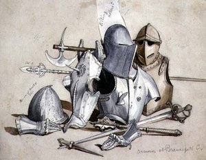 Armour at Brancepeth Castle, Durham by William Andrews Nesfield