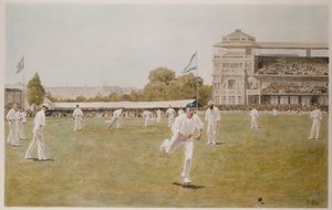 Cricket at Lords by William Barnes (after) Wollen