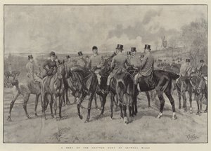 A Meet of the Grafton Hunt at Astwell Mills by William Barnes Wollen