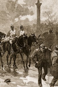 Bloody Sunday: The Life Guards Holding Trafalgar Square, 1887, Illustration from 