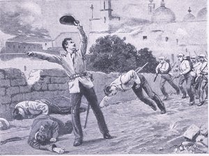 Carrying the Charbagu Bridge, Lucknow 25th September 1857 by William Barnes Wollen