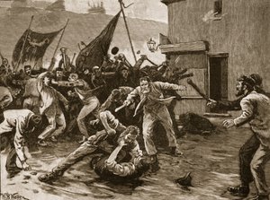 Rioting in Belfast, illustration from 