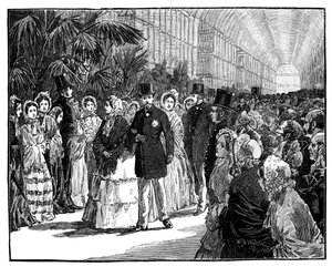 Royal and Imperial visit to the Crystal Palace, 1850s, c1888 by William Barnes Wollen