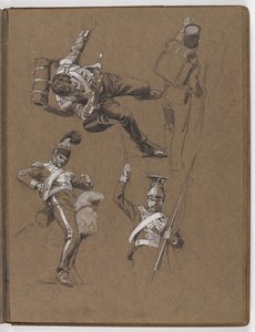 Studies for the Oil Painting, The Flag: Albuhera, May 16, 1811 by William Barnes Wollen