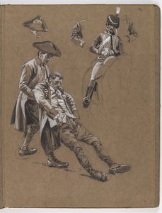Study for the Oil Painting by William Barns Wollen, The Battle of Lexington 1775 by William Barnes Wollen