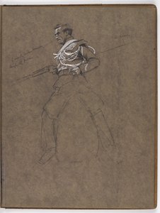 Study for the oil painting The Flag: Albuhera, May 16, 1811 by William Barnes Wollen
