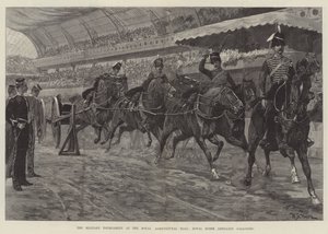 The Military Tournament at the Royal Agricultural Hall, Royal Horse Artillery Galloping by William Barnes Wollen